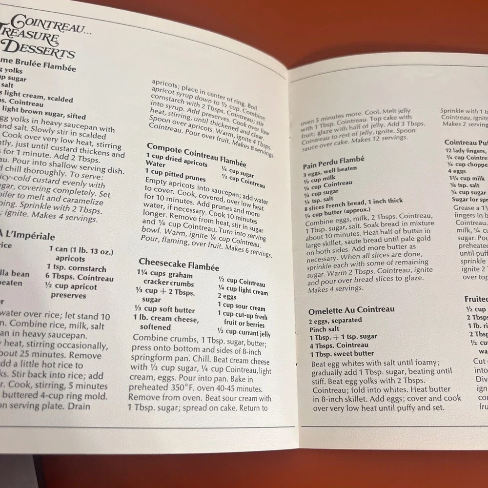 Vintage Cointreau Secrets of Flaming Desserts Recipe Booklet French Cookbook